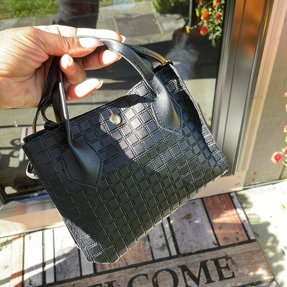 NWT Black Pattern Mini Handbag - Picture 9 of 15